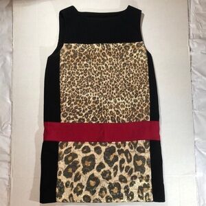 GAMBATTISTA VALLI Stunning Leopard Print Block Dress Size S.